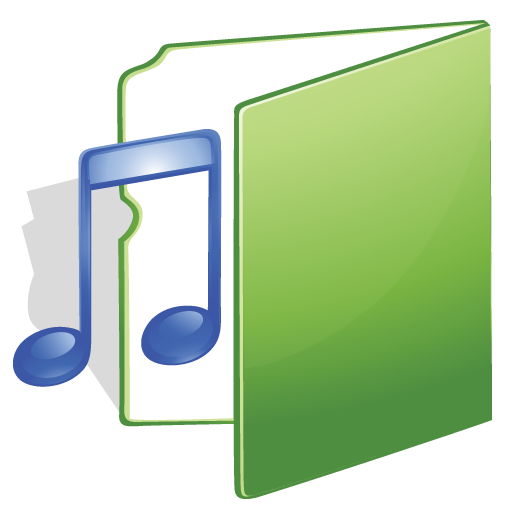 Music, Green, Folder Icon