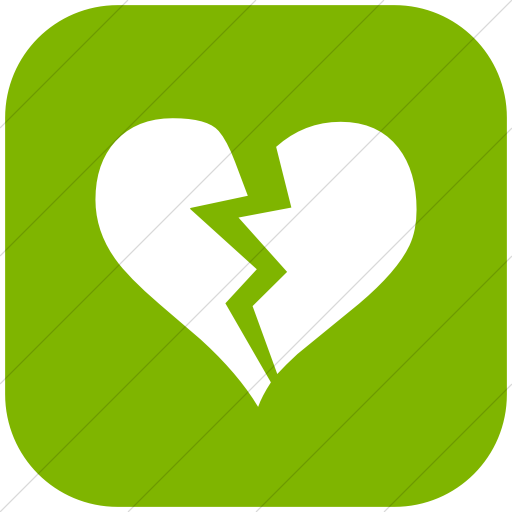 Flat Rounded Square White On Green Classica Broken