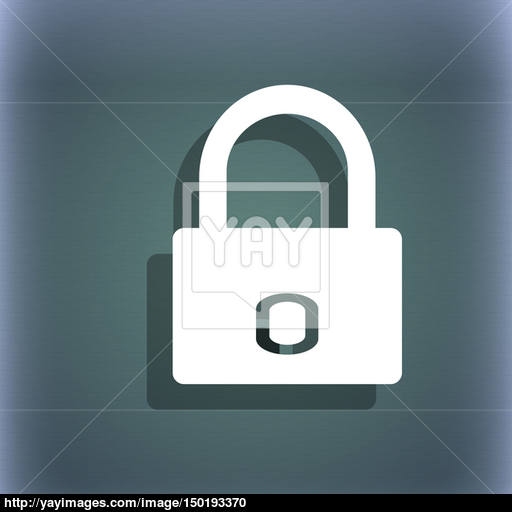 Lock Sign Icon Locker Symbol On The Blue Green Abstract