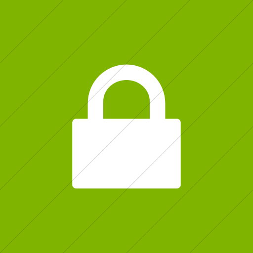 Flat Square White On Green Broccolidry Lock Icon