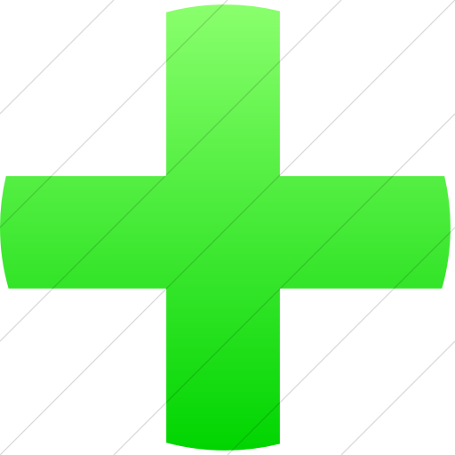 Simple Ios Neon Green Gradient Classica Plus Sign Icon