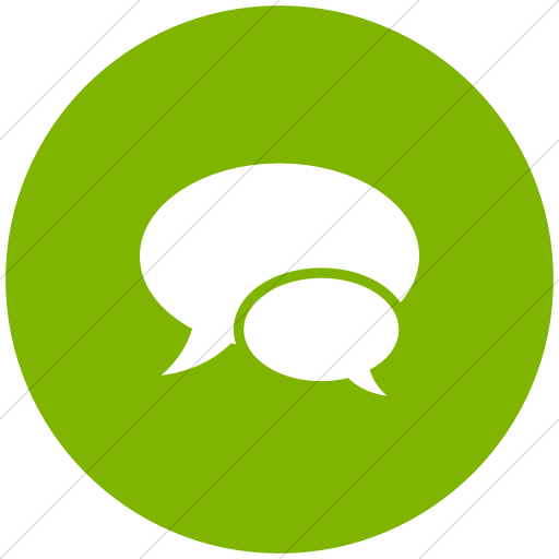 Flat Circle White On Green Raphael Bubble Chat Icon