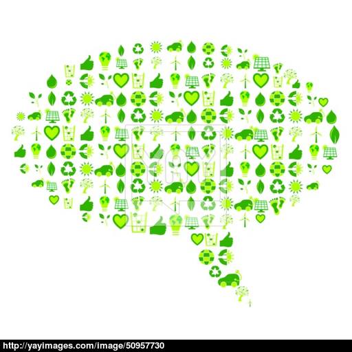 Speech Bubble Filled With Bio Eco Environmental Related Icons