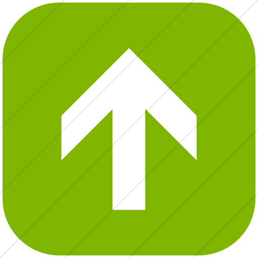 Flat Rounded Square White On Green Aiga Up Arrow Icon