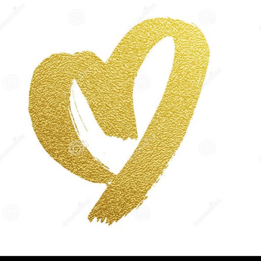 Cropped Gold Heart Hand Drawn Vector Icon Golden Foil White