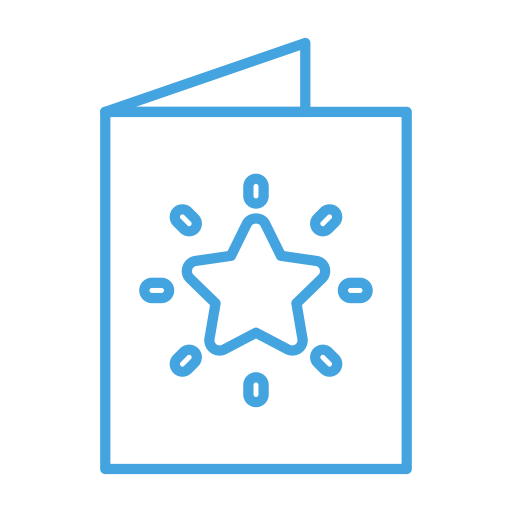 Receive, Greeting, Star, Send, Card Icon