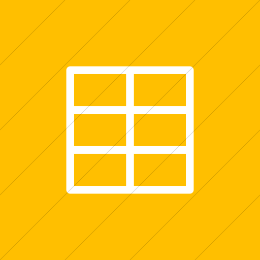 Flat Square White On Yellow Layouts Outline Grid Icon