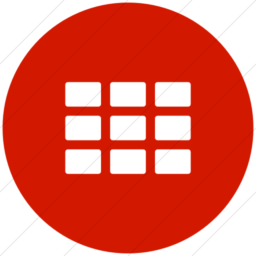 Flat Circle White On Red Layouts Rounded Short Grid