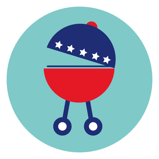 Barbecue Stove Round Icon