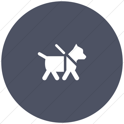 Flat Circle White On Blue Gray Foundation Guide Dog Icon