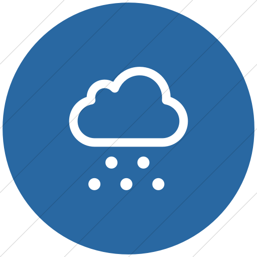 Flat Circle White On Blue Raphael Hail Cloud Icon