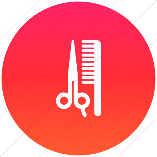 Flat Circle White On Ios Orange Gradient Aiga Barber