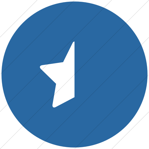 Flat Circle White On Blue Bootstrap Font Awesome Star