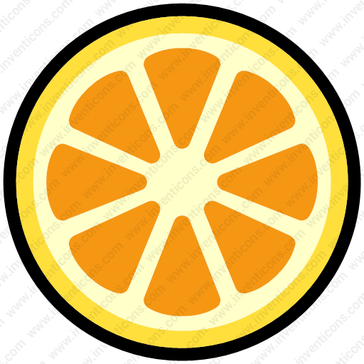 Download Orange,half Icon Inventicons