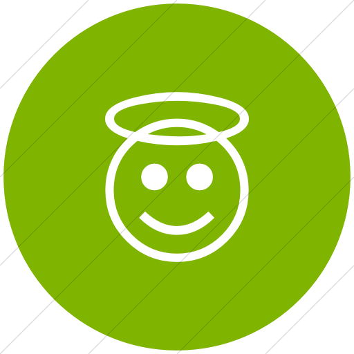Flat Circle White On Green Classic Emoticons Smiling