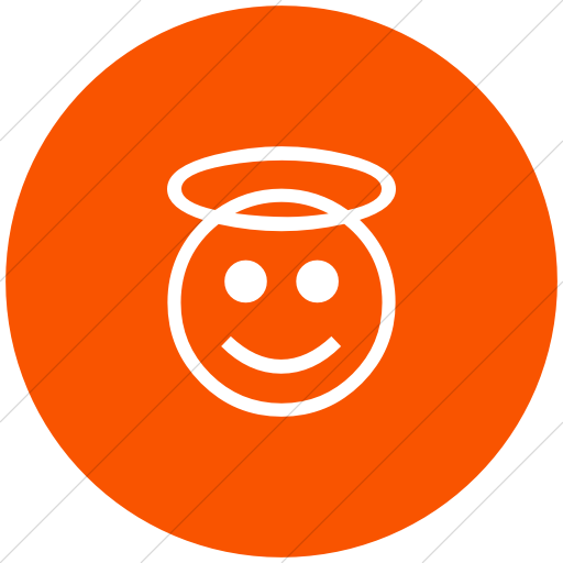 Flat Circle White On Orange Classic Emoticons Smiling