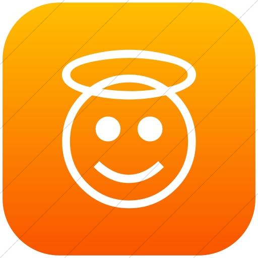 Flat Rounded Square White On Orange Gradient Classic