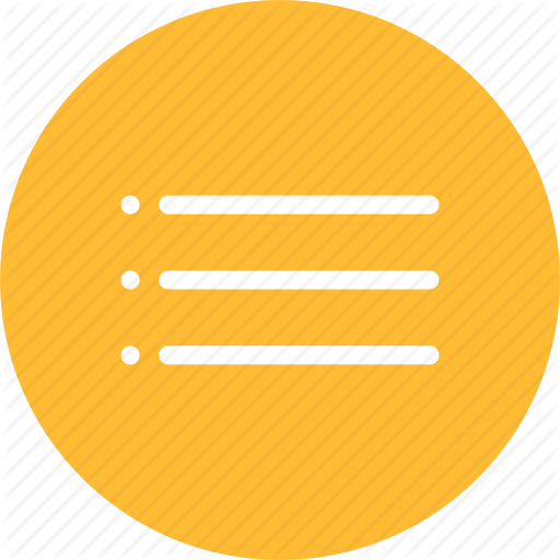 Bullet, Circle, List, Menu, Navigation, Yellow Icon