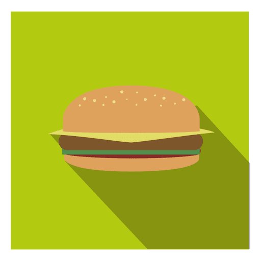Flat Hamburger Square Icon