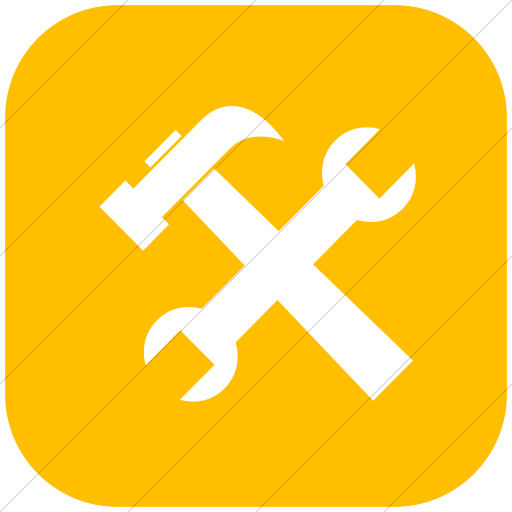 Flat Rounded Square White On Yellow Classica Hammer