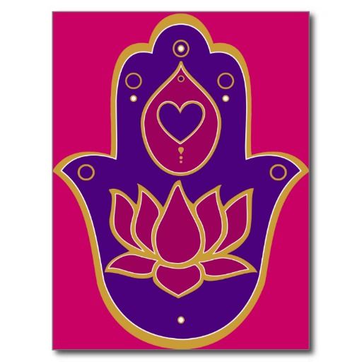 Rosa De Hamsa Lotus De La Tarjetas Postales Art