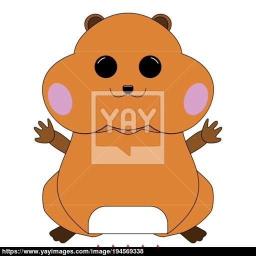 Hamster Silhouette Icon Illustration Color Fill Style Vector