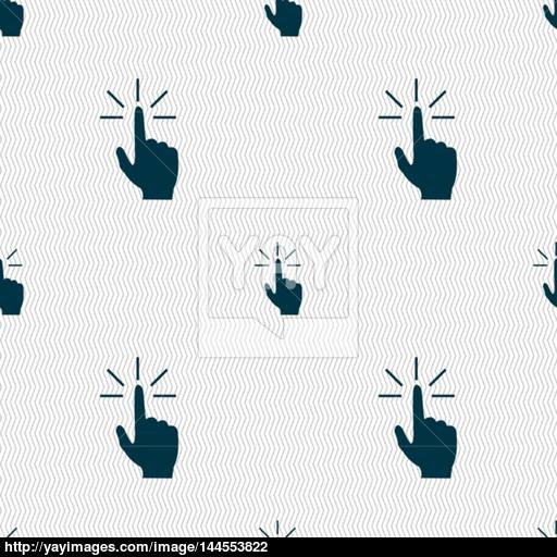 Click Here Hand Icon Sign Seamless Abstract Background