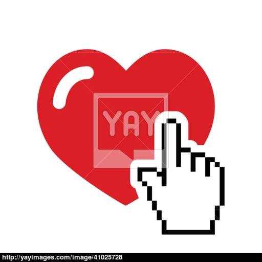 Heart With Cursor Hand Icon