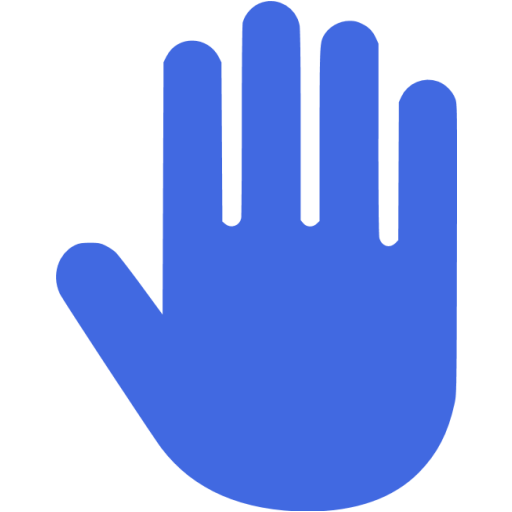 Royal Blue Hand Cursor Icon