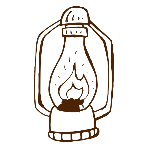 Hand Drawn Camping Lamp Icon
