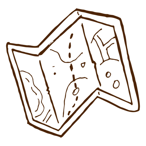 Hand Drawn Camping Map Icon