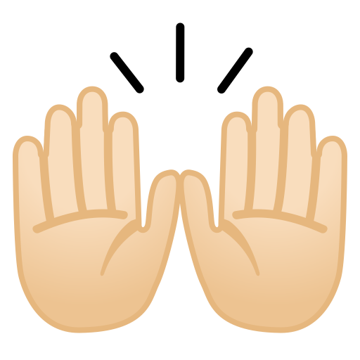 Raising Hands Light Skin Tone Icon Noto Emoji People Bodyparts