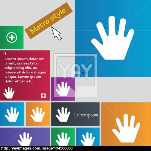 Hand Icon Sign Buttons Modern Interface Website Buttons