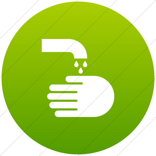 Flat Circle White On Green Gradient Iconathon Hand Wash