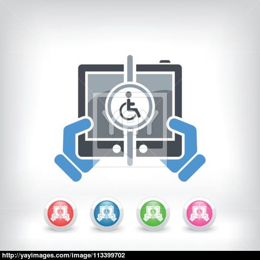 Handicap Tablet Connection Vector