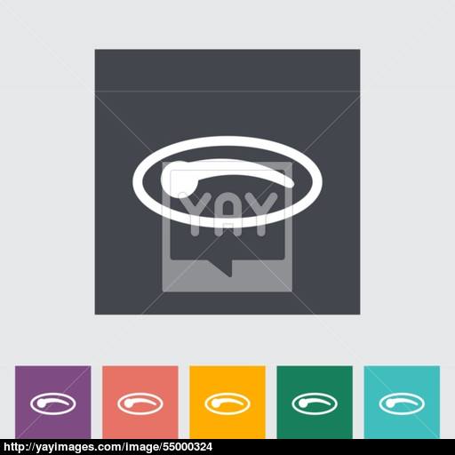 Car Door Handle, Single Flat Icon Vector