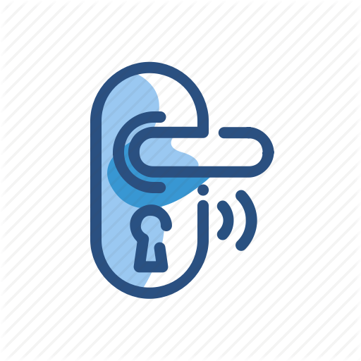 Door, Handle, Key, Lock, Wireless Icon