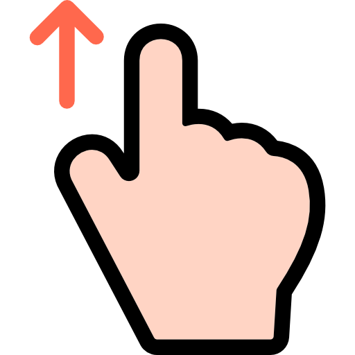 Gestures, Multimedia Option, Hands, Finger, Swipe Up Icon