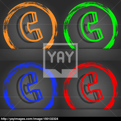 Handset Icon Symbol Fashionable Modern Style In The Orange