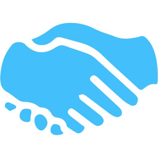 Caribbean Blue Handshake Icon