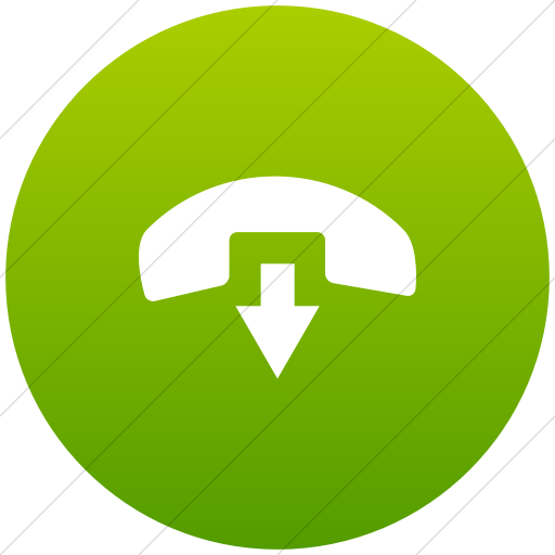 Flat Circle White On Green Gradient Raphael Phone Hang