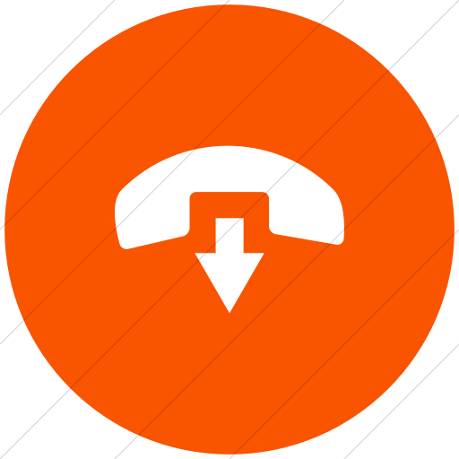 Flat Circle White On Orange Raphael Phone Hang Up Icon