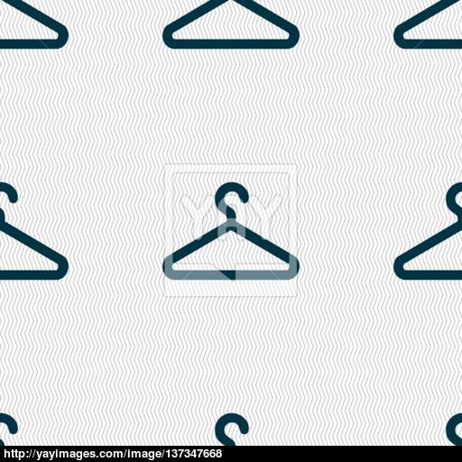 Clothes Hanger Icon Sign Seamless Pattern With Geometric Texture