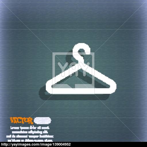 Clothes Hanger Icon Symbol On The Blue Green Abstract Background