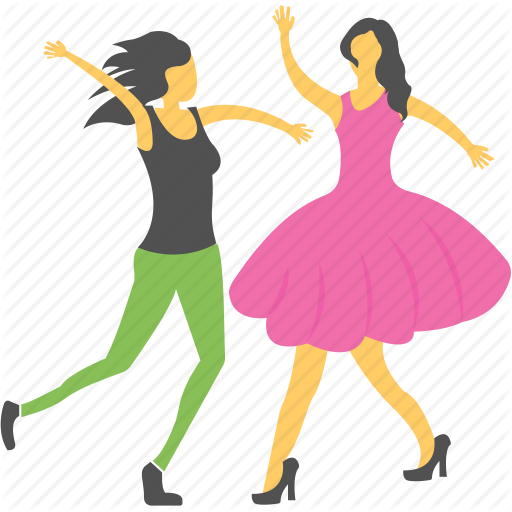 Dance Performance, Dancing, Happy, Party, Two Girls Icon