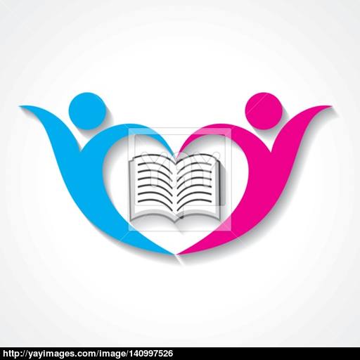 Happy Students With Book Icon Educational Symbol Stock Vector