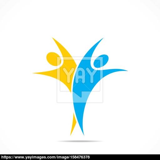 Happy Or Celebrate Man Or Friends Icon Design Concept Vector