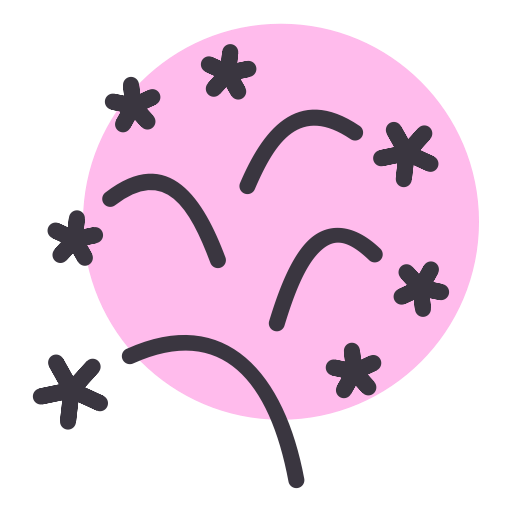 Happy New Year Pink Icon