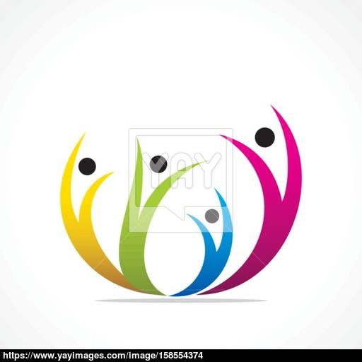 Colorful Happy People Icon Design Vector Vector