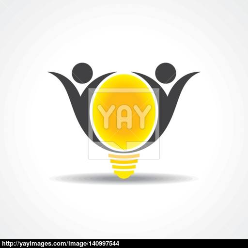 Vector Icon Of Happy People Light Bulb Stock Vector Vector